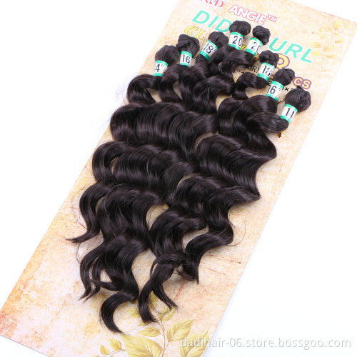Adorable cheap premium fiber dida curly 8pcs hair weave,natural hair body wave 8/lot synthetic hair extensions for black